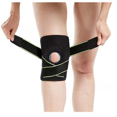 Sports knee support hiking straps with pressure silicone spring breathable fitness cold knee support cross-border Amazon 4 sizes