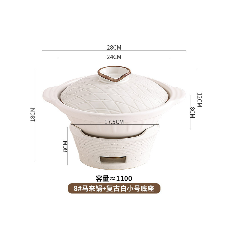 陶瓷砂锅浅口商用批发家用煲仔饭耐高温可燃气酒店饭店大容量浅煲|undefined