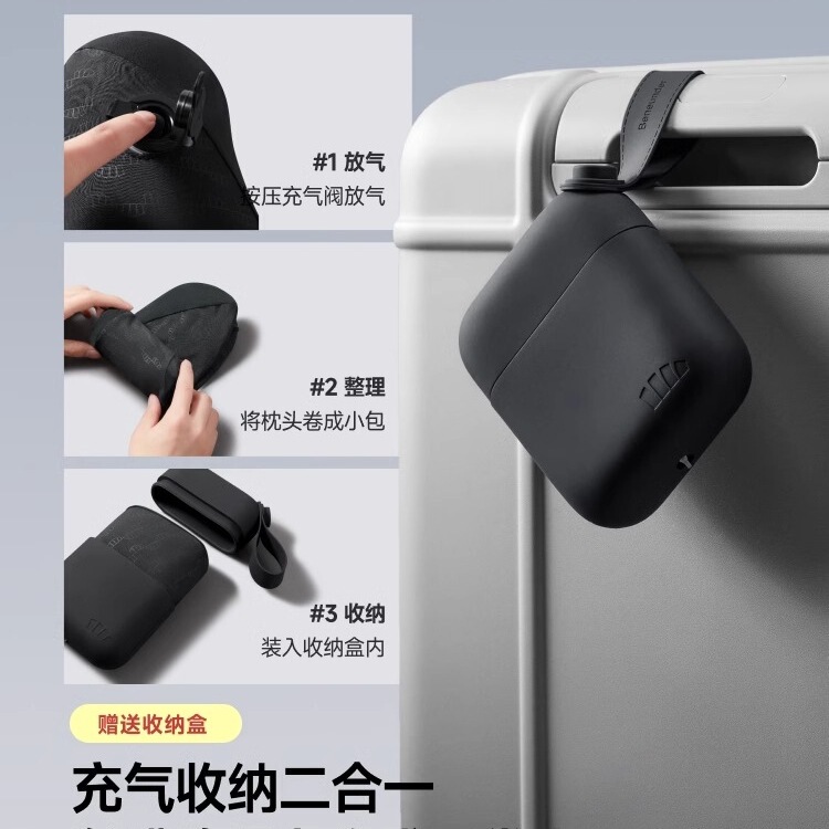 Jiaoxia インフレータブル U 字型枕飛行機ネックピロー睡眠キャンプポータブル旅行高速鉄道プレスインフレータブル枕|undefined