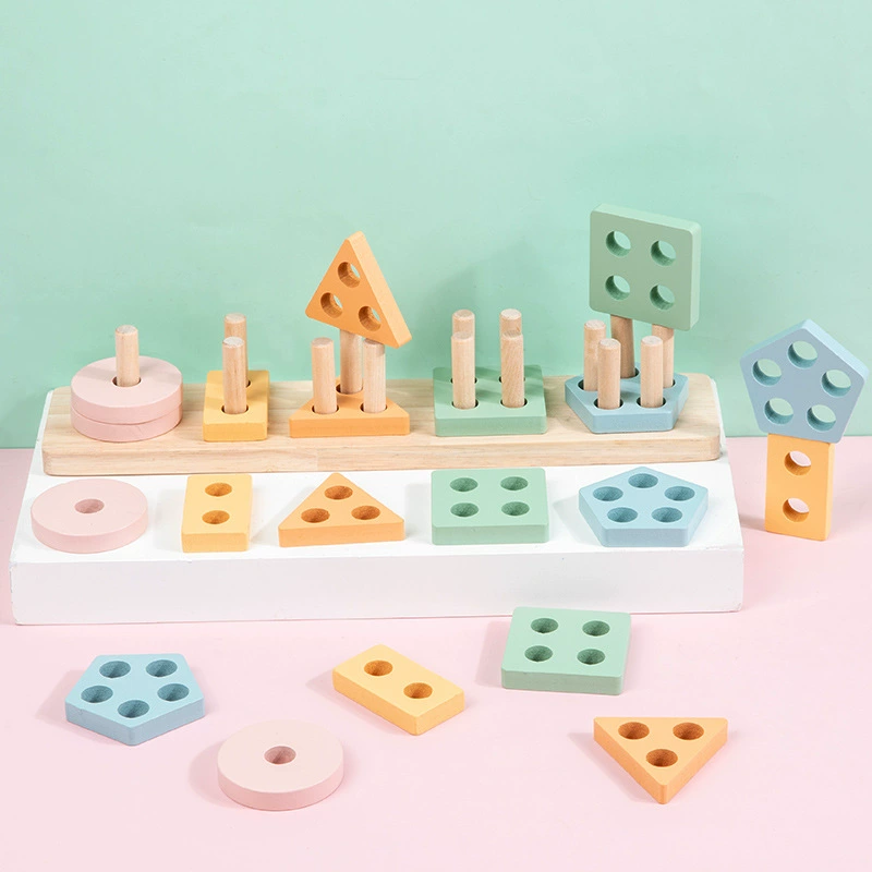 (Cross-border trading), wooden constructor geometric shape cognition, smart toy, early education