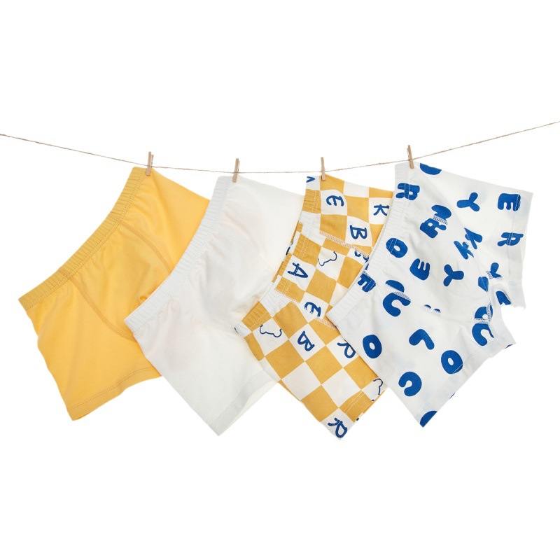 Free Shipping Bread Rabbit Kidsren's Underwear Pure Cotton Type a Cotton Boys and Girls Non-Butt Boxer Briefs Boxer Shorts