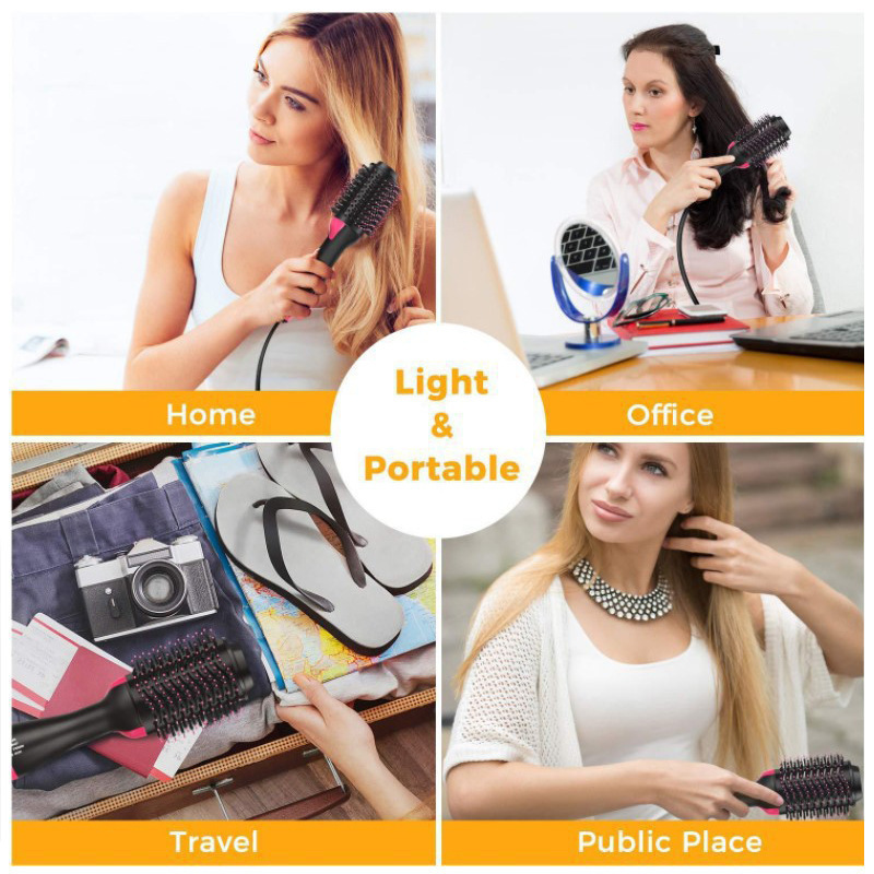 Fabricante de peine de aire caliente 4 en 1 venta directa transfronteriza Amazon 2 en 1 multifunción de bobina de iones negativos recto pelo