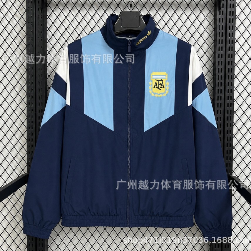 Chaqueta Bordada retro de manga larga y gruesa Manchester United Barcelona Inglaterra Brasil Real Madrid Liverpool image 2