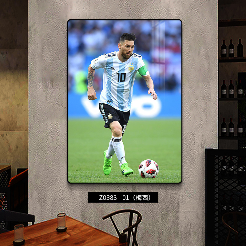 Estrellas del fútbol decoración Ronaldo fondo póster de pared deportivo Lotería mural Copa del Mundo Colgar pintura Euro 2024
