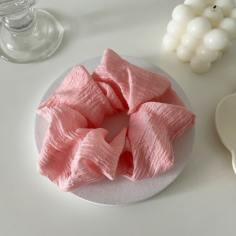 Frühlingsfarbe zartes Mädchen Herz Dickdarm Haarring vielseitig plissiert neue Haarseil Haarschmuck einfacher Pferdeschwanz Haarring_voghion.com
