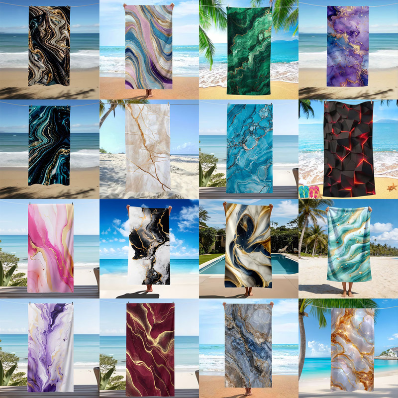 Popular charming marble beach towel TEMU Xiyin dropshipping bath towel quick-dry sports towel Popular charming marble beach towel TEMU Xiyin dropshipping bath towel quick-dry sports towel