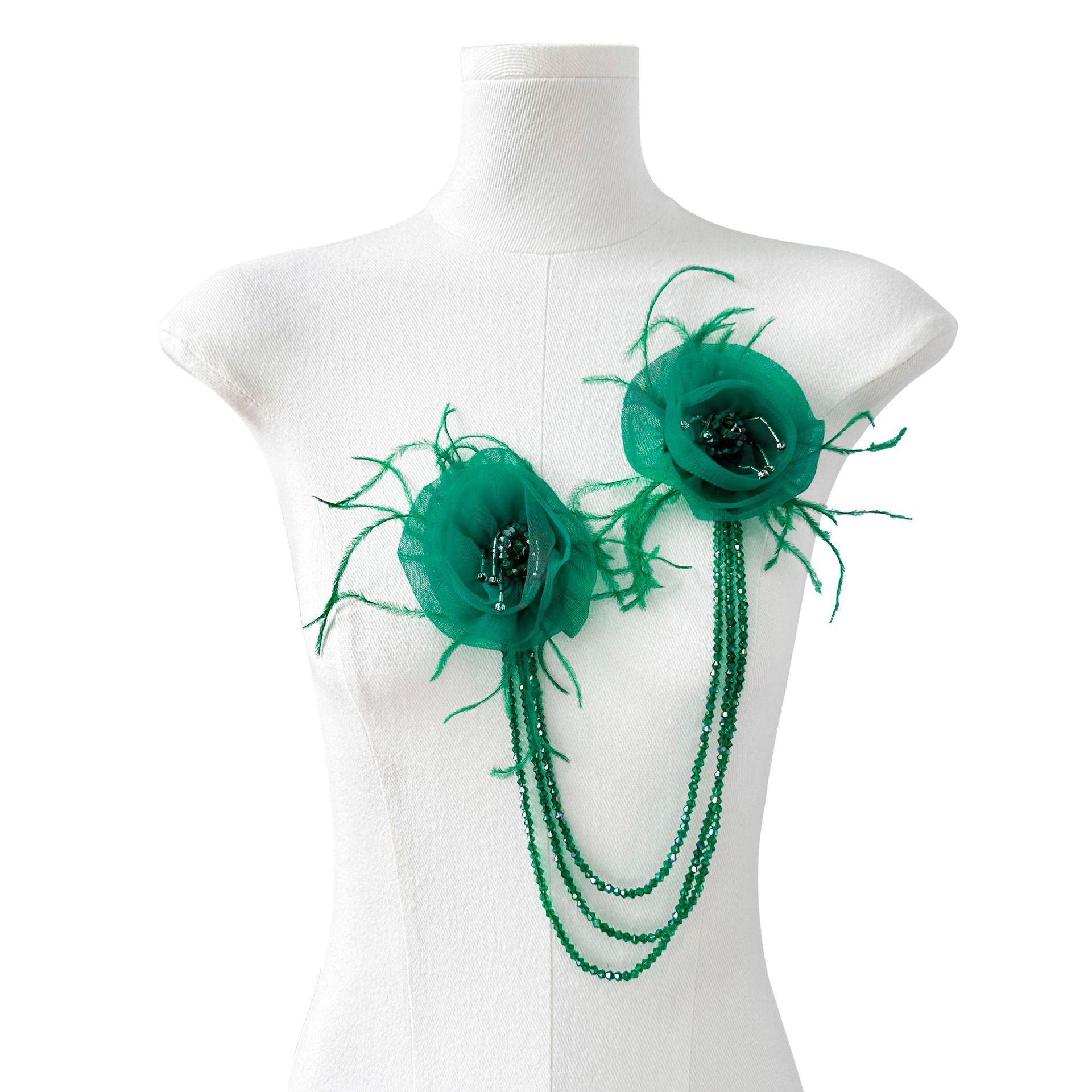 Nueva venta caliente coreana malla tridimensional plumas flores joyas tocado ropa joyas para el cabello bolsos accesorios decoración de personalidad image 7