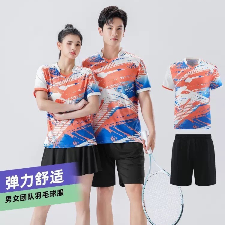 Badminton Clothing suit Men's Summer Custom Short-sleeved Couples Women's Tennis Sports Team Uniform Competition Training Table Tennis Uniform