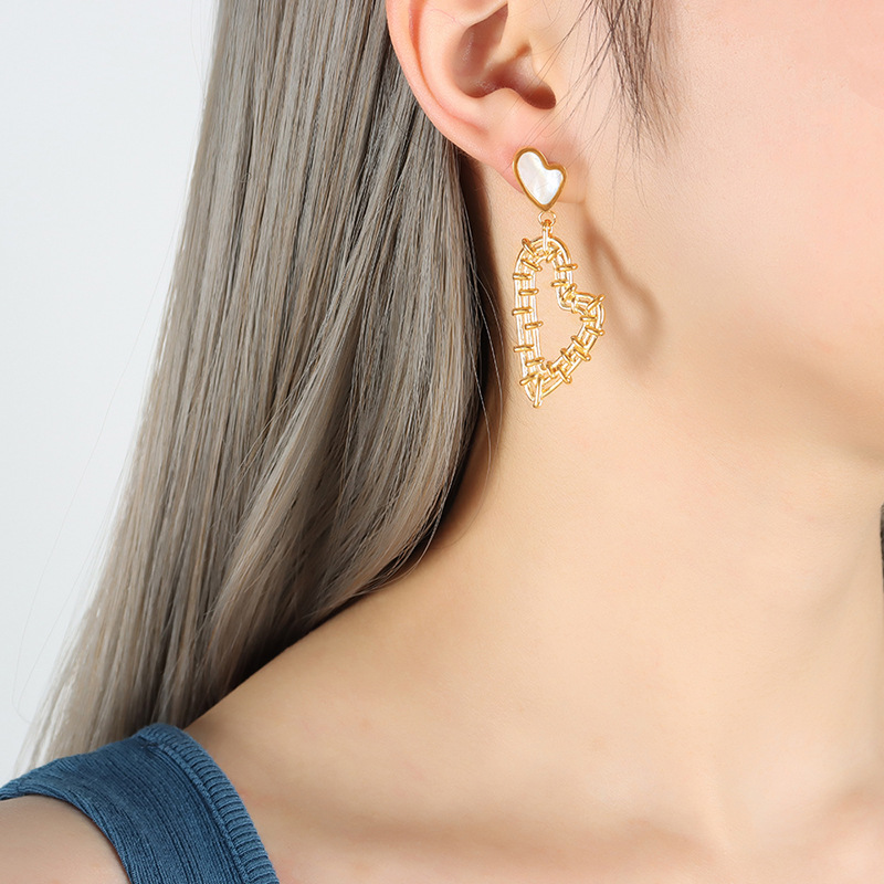 Elegant woven small design earrings stainless steel