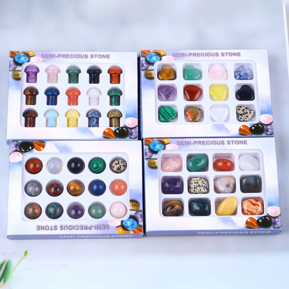 Трансграничные природные драгоценные камни любовь катится каменная подарочная коробка любовь грибной шарик украшения драгоценные камни