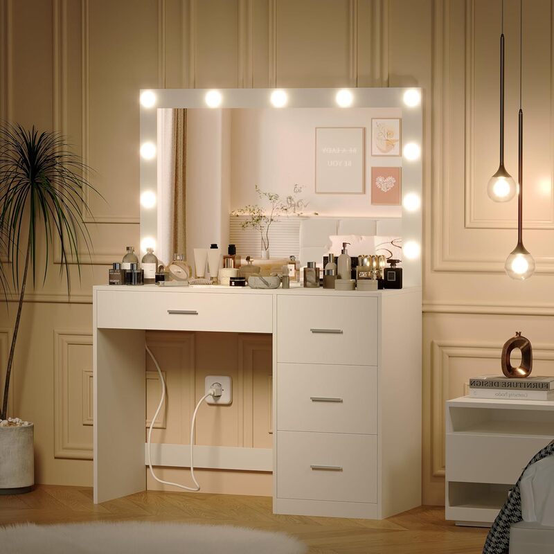 Modern Minimalist Makeup Table with Three Adjustable Led Light Strips, Waterproof, with Lights, Cross-Border Internet Celebrity Fill Light