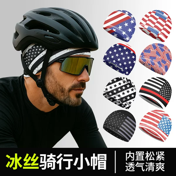 Cycling Cap Quick-Drying Elastic Motorcycle Helmet Lining Cap Xihan American Printed Sunshade Running Sports Cap