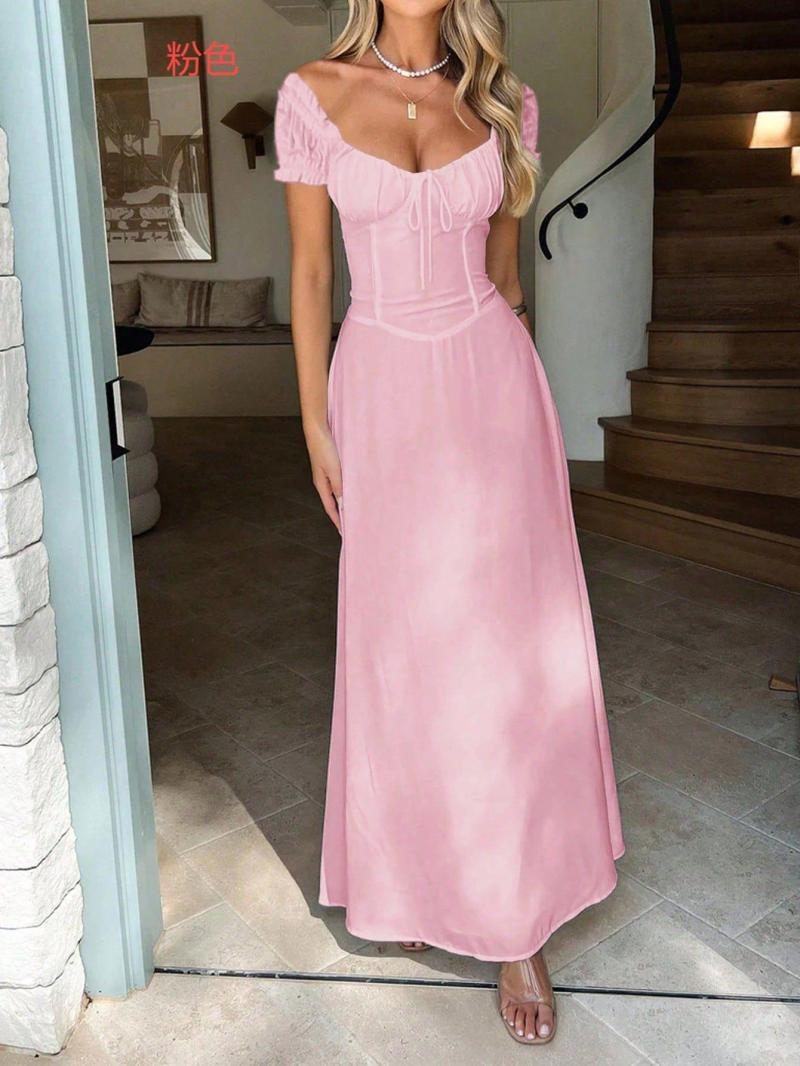 Women's Summer Elegant Short-Sleeve Maxi Dress