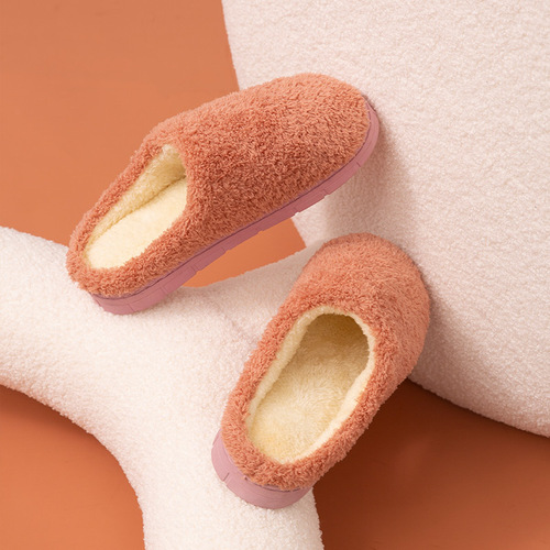 Soft Plush Slippers for Women - Winter Thick-Soled Warm Slippers, Indoor Non-Slip Home Slippers, Couples' Floor Slippers, Men's Home Slippers