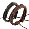 Woven fashionable leather bracelet for beloved, punk style, wholesale