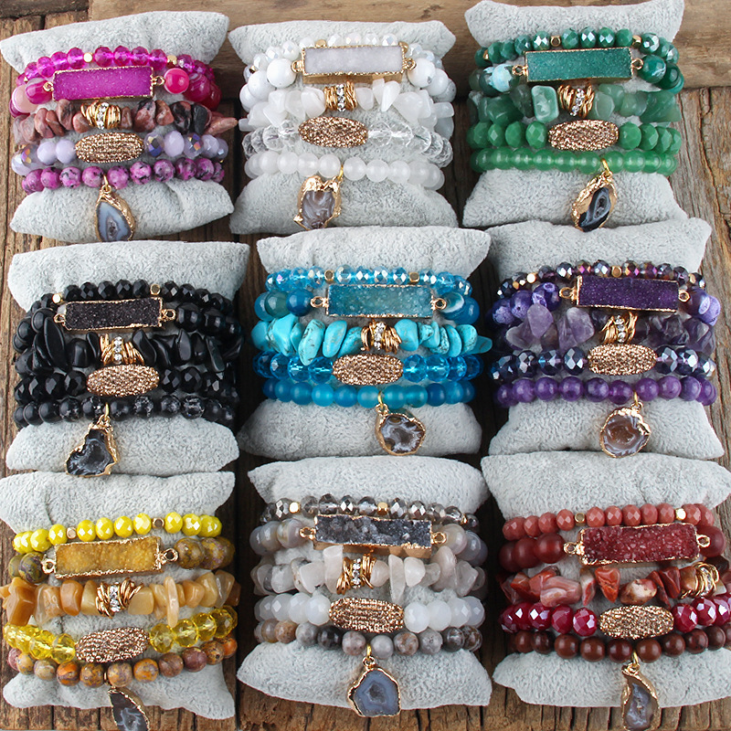 113g Weight Natural Stone Pendant Material Bracelets Classification Natural Stone Chain Material Beaded Chain Chain Type 1 Piece Quantity Holiday, Tea Party Occasion natural stone Material Geometric Pattern Women's Gender Vacation Style Vacation Geometric Natural Stone Beaded Chain Bracelets In Bulk 31