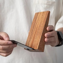 一对木质简约斜边桌面洋槐木制加厚书立架实木收纳桌上书挡