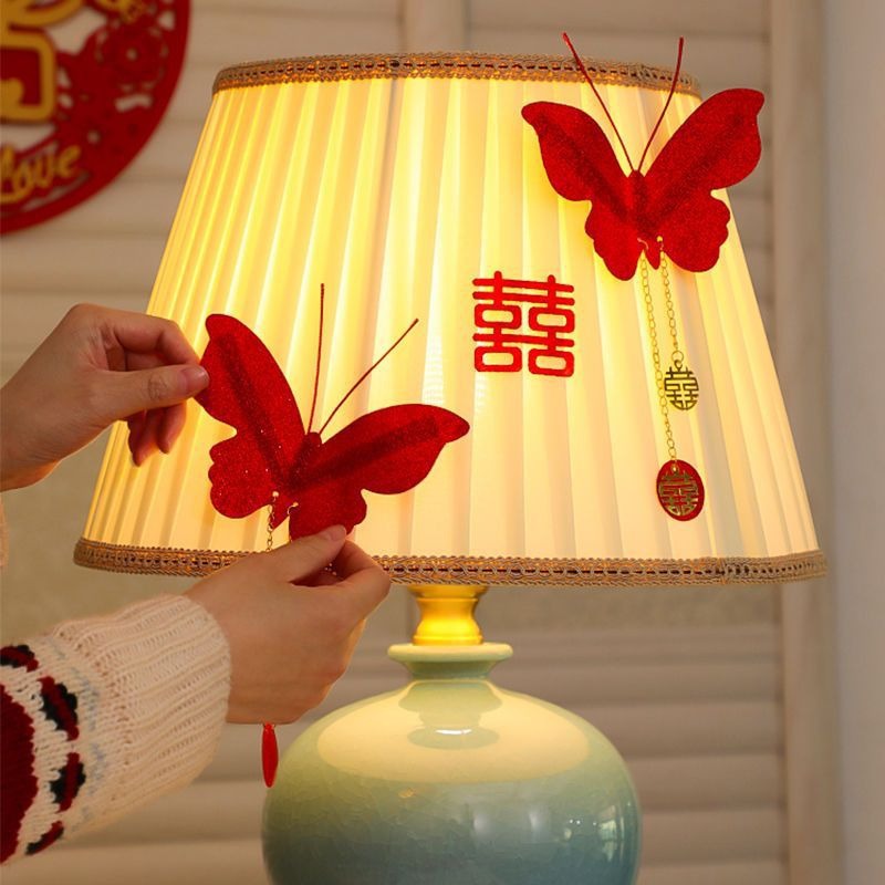 Wedding Room Decoration 3D Red Double Happiness Character Butterfly New Room Bedroom Switch Marriage Decoration Wedding Celebration Wedding Arrangement Supplies