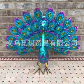 现货跨境新品 Metal peacock statue孔雀雕像装饰 户外庭院摆件