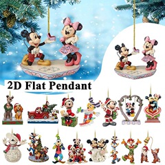 国境を越えた新製品かわいいクリスマスアニメ両面アクリルクリスマスツリー装飾ストラップ自動車ストラップ