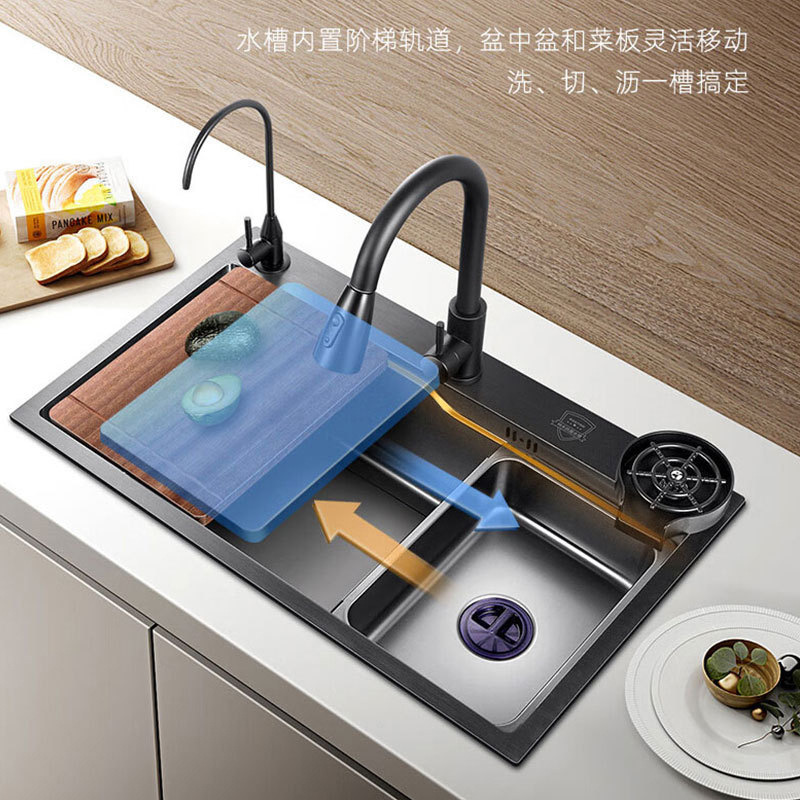Fregadero Bajo Encimera de Cocina 201 de Acero Inoxidable Un Solo Tanque