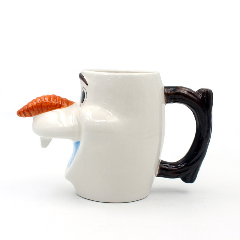 Cerámica Nieve Bao Taza de marcas de hielo y nieve 3D de dibujos animados taza de agua taza de desayuno taza de jugo taza de leche