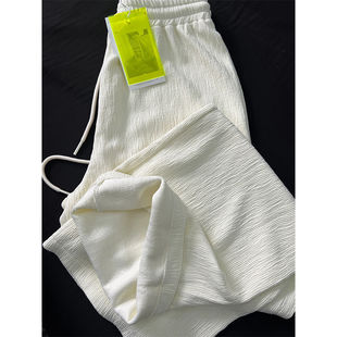 White Pants Female Students 2025 Spring and Summer Casual New Loose High Waist Drape Pleated Wide Leg Trousers Slimming