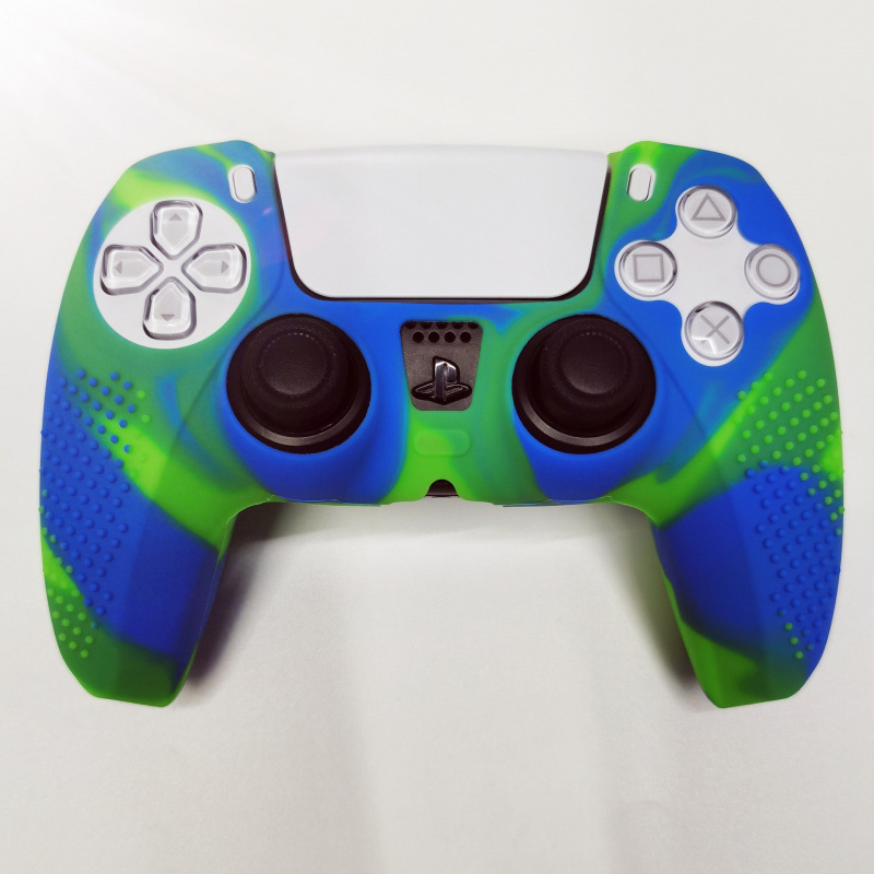 Adecuado para Black Myth Goku PS5 Gamepad Funda protectora de silicona con puntos antideslizantes Puro color mezclado camuflaje inalámbrico