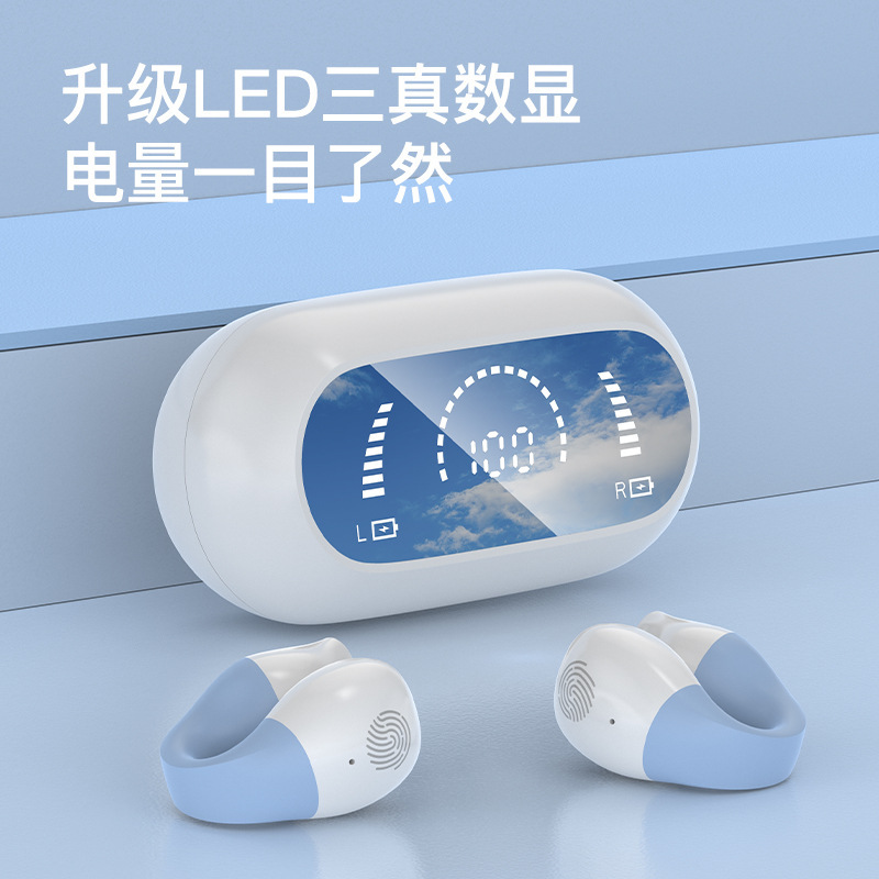 S03 auriculares Bluetooth inalámbricos con clip para la oreja no en la oreja de alta potencia e-sports auriculares de baja latencia de doble dimensión