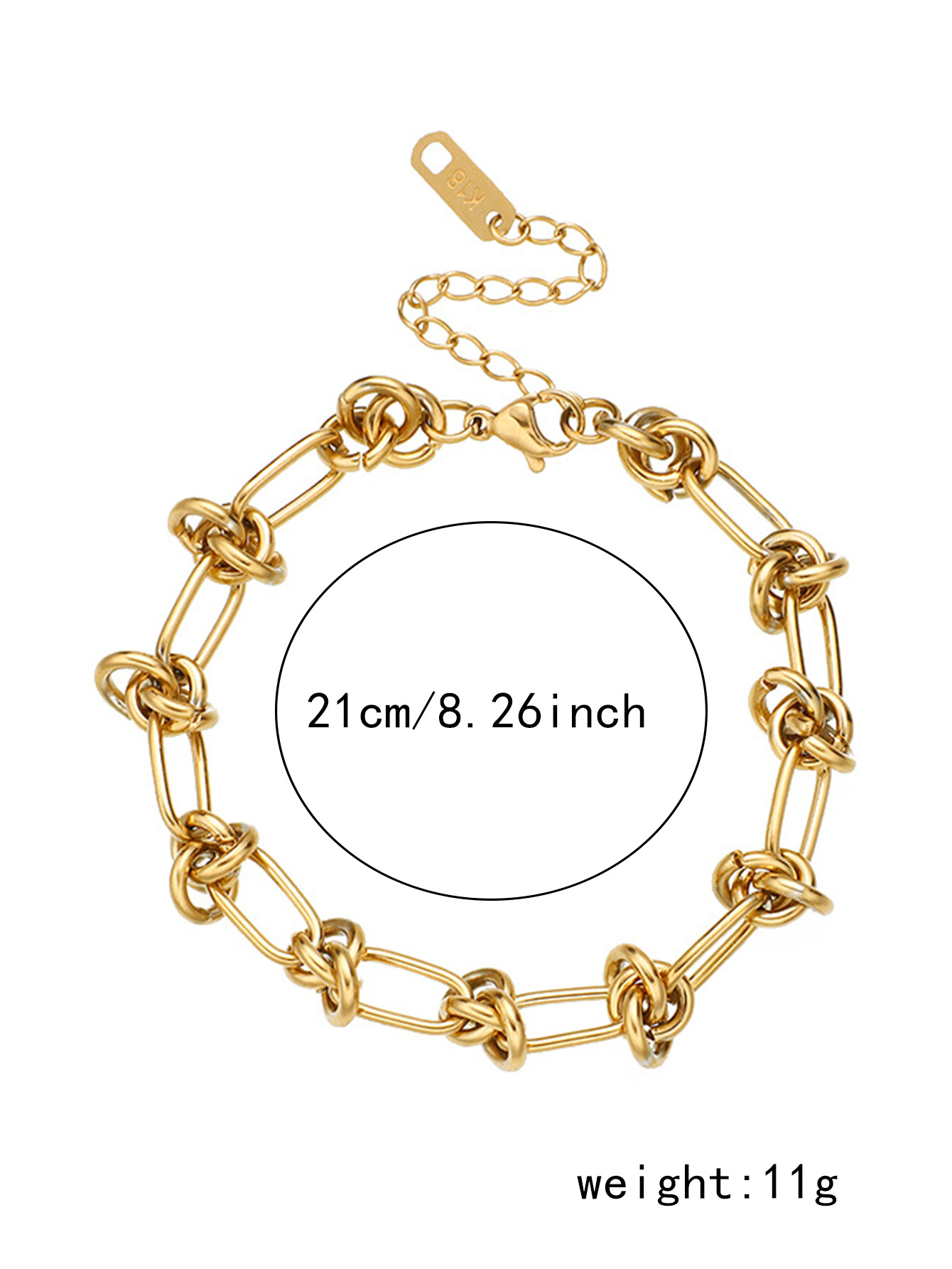 tie a knot hip hop trend titanium steel bracelet no fading thick chain personality neutral couple style ins bracelet_voghion.com