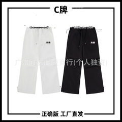 Cブランドのニーニと同じ夏のファッション単品の工装ズボンのギャルのゆったりとしたまっすぐな筒の広い足のひものズボンの女子学生の金