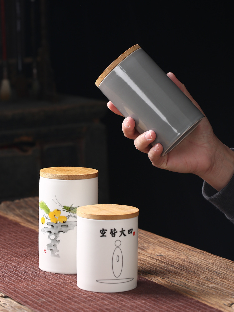 Tea box sealed jar household ceramic tea set tea jar Pu'er awakening tea jar tea jar packaging box