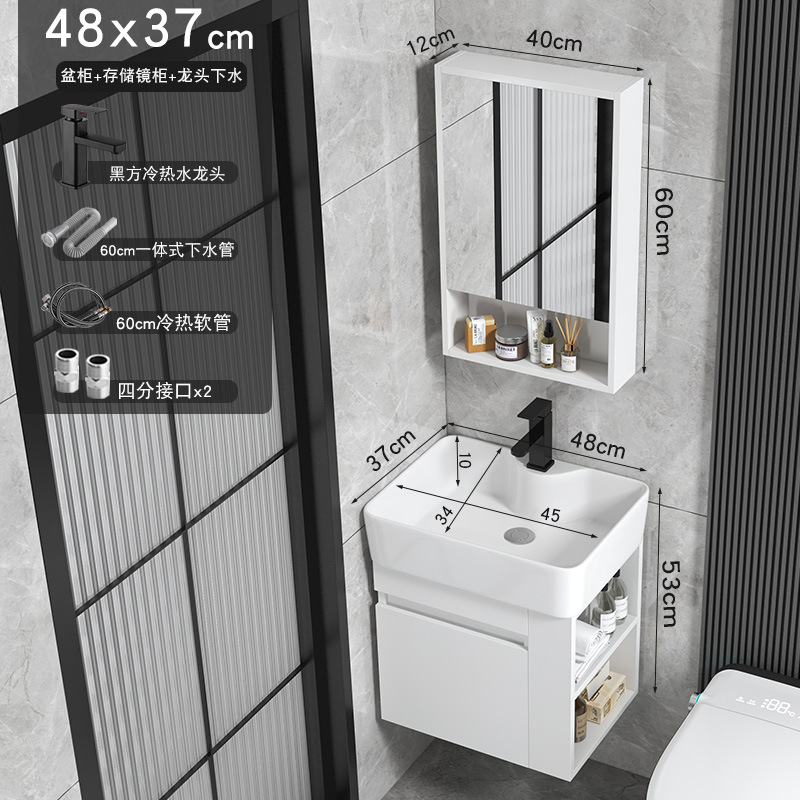 Cajón tipo pared tipo casa pequeña almacenado lateral gabinete de baño cerámica todo en un lavabo gabinete combinación lavabo de cara lavabo