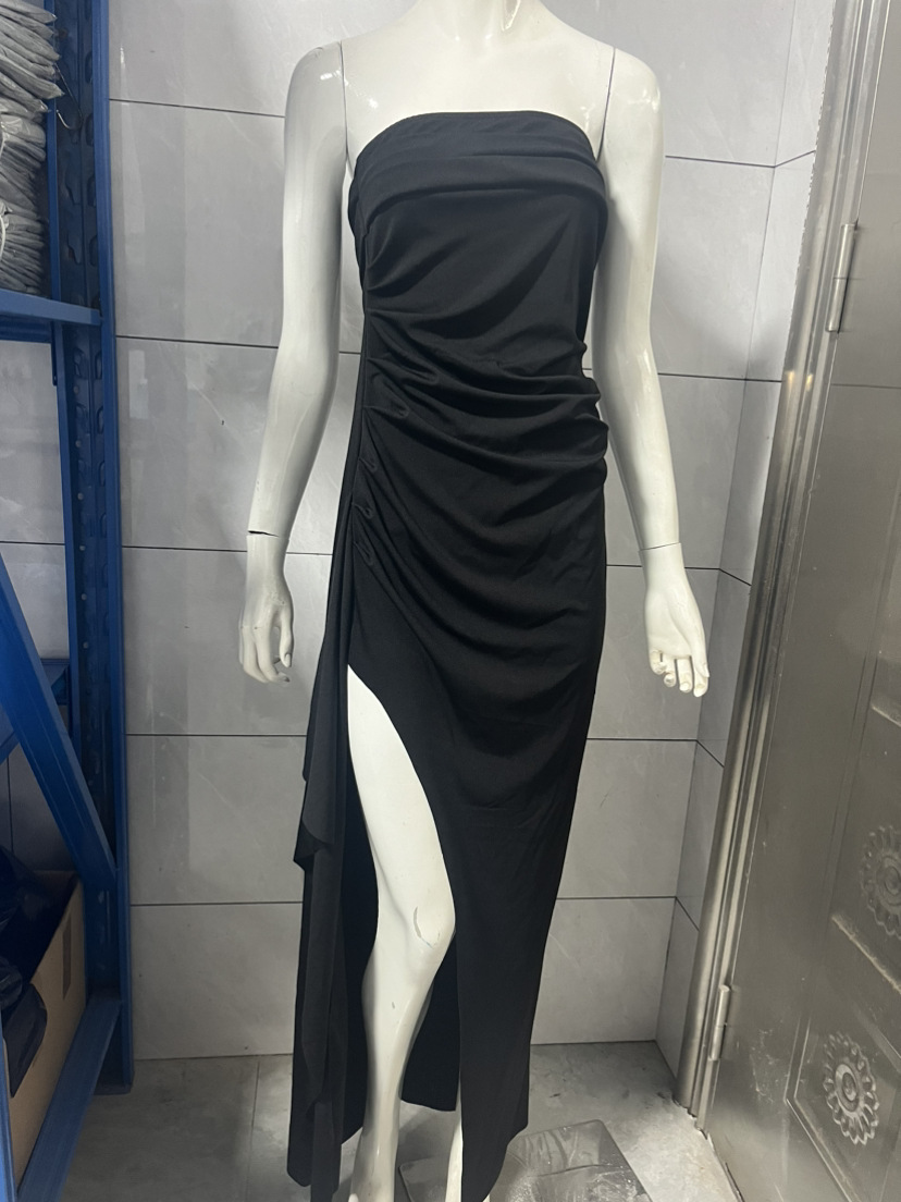 Wish Evening Women Off-Shoulder Strapless Fashion Sexy Backless High Slit Long Dress Autumn_ecoleips.com