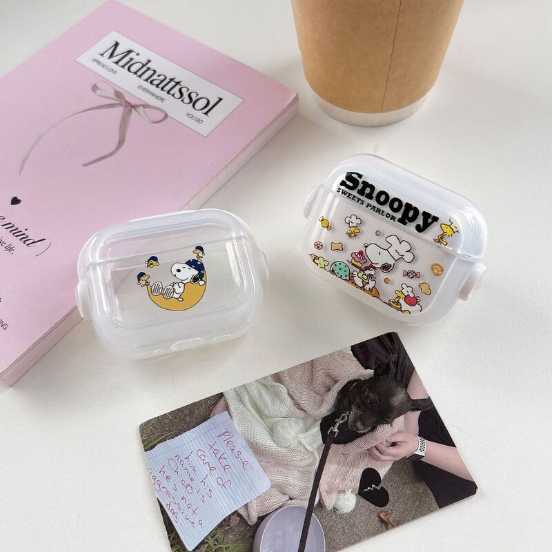 Cute Cartoon Snoopy Airpods4 Protective Cover Airpod3 Suitable for Apple Pro Earphone Case Second Generation Lock Buckle Cute Cartoon Snoopy Airpods4 Protective Cover Airpod3 Suitable for Apple Pro Earphone Case Second Generation Lock Buckle