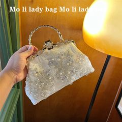 レトロ新中国式喜姑新婦包国風チャイナドレス宴会包真珠刺繍手提げチェーンバッグ