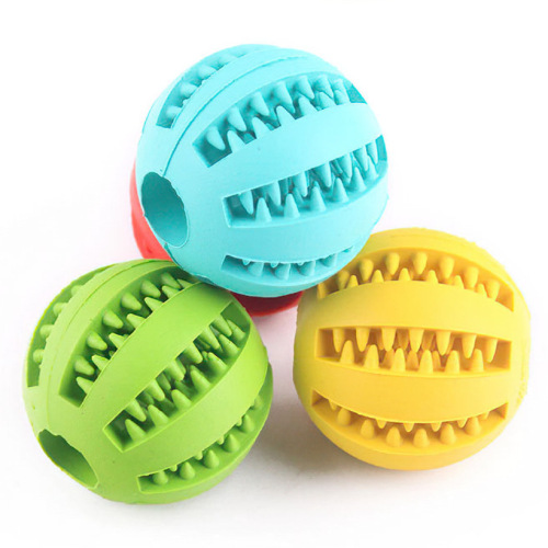Pet toy card food alone entertainment dog ball grinding rubber elastic solid ball dog toy anti-spill ball
