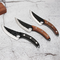 Kaidong Stainless Steel Black Hammered Pattern Slaughter Chef Knife Forged Kitchen Chef's Knife Home Use Bone Splitting and Butchering Knife