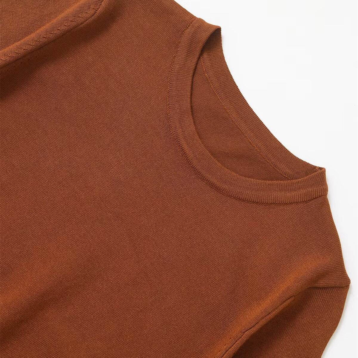 Women's Clothing Women's Fashionable Plain Knit Sweater Simple Crew Neck Short Sleeve Basic Top Summer For Formal & Casual For Women_ecoleips.com