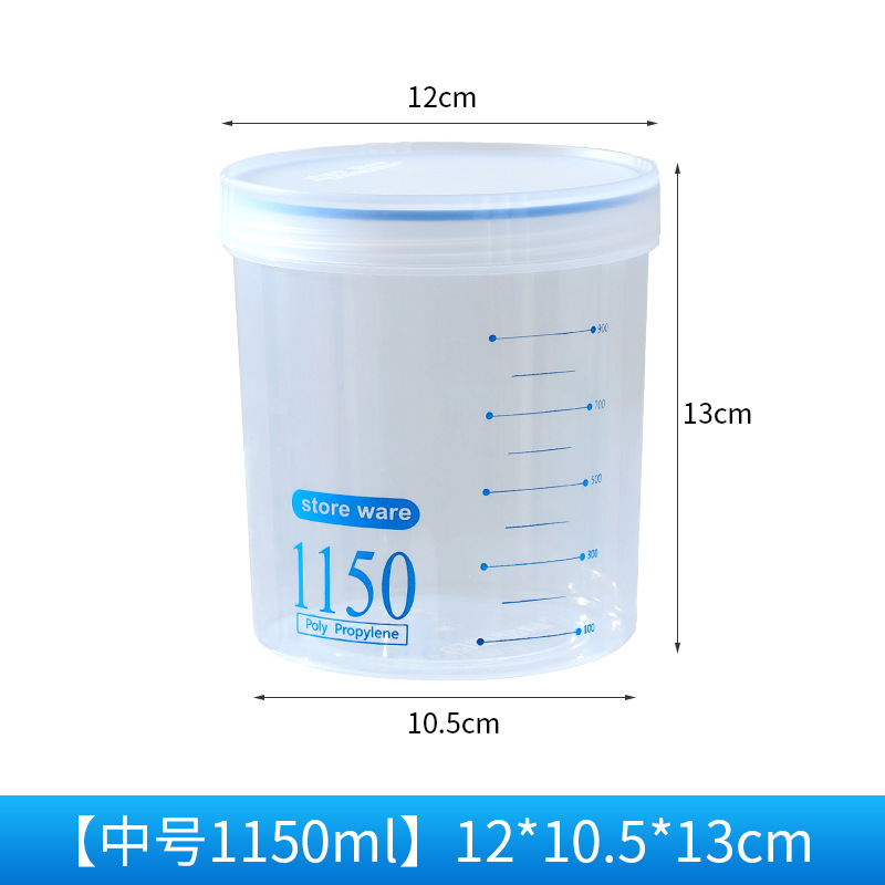 Cocina transparente sellado tarro fácil de hebilla tarro de almacenamiento de múltiples granos tarro de galletas de frutas secas de alimentos tarro de almacenamiento de leche en polvo de plástico