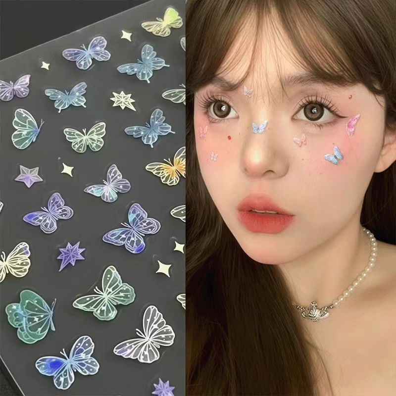 [Fairy Same Style] Butterfly Wing Streamer Stickers All Things Stickers Handmade Nail Art Stickers Butterfly Children's Nails