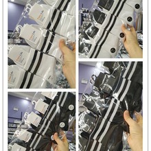 秋冬款男女中筒棉袜 高橡筋纯色双杠对勾黑白运动休闲袜现货批发