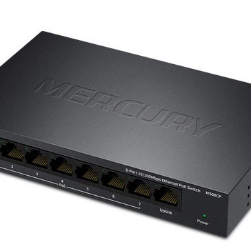 Коммутатor Mercury MS08CP 8 PoE сетевой коммутатор для мониторинга безопасности, Поставки PoE