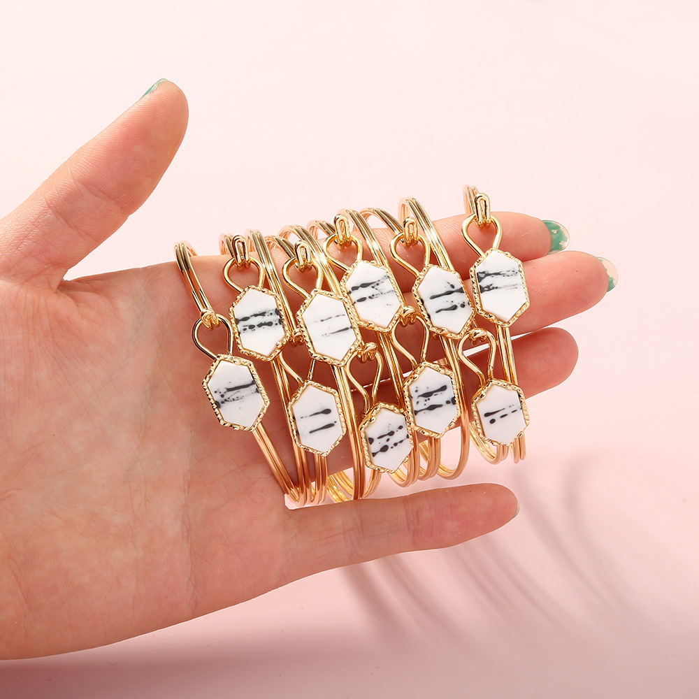 new product imitation natural stone diamond cluster adjustable bracelet wholesale