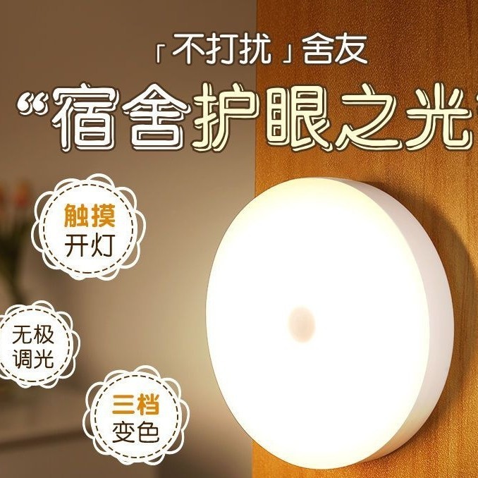 学生宿舍小夜灯充电按按灯床头灯卧室按键灯车内照明露营调光批发|undefined