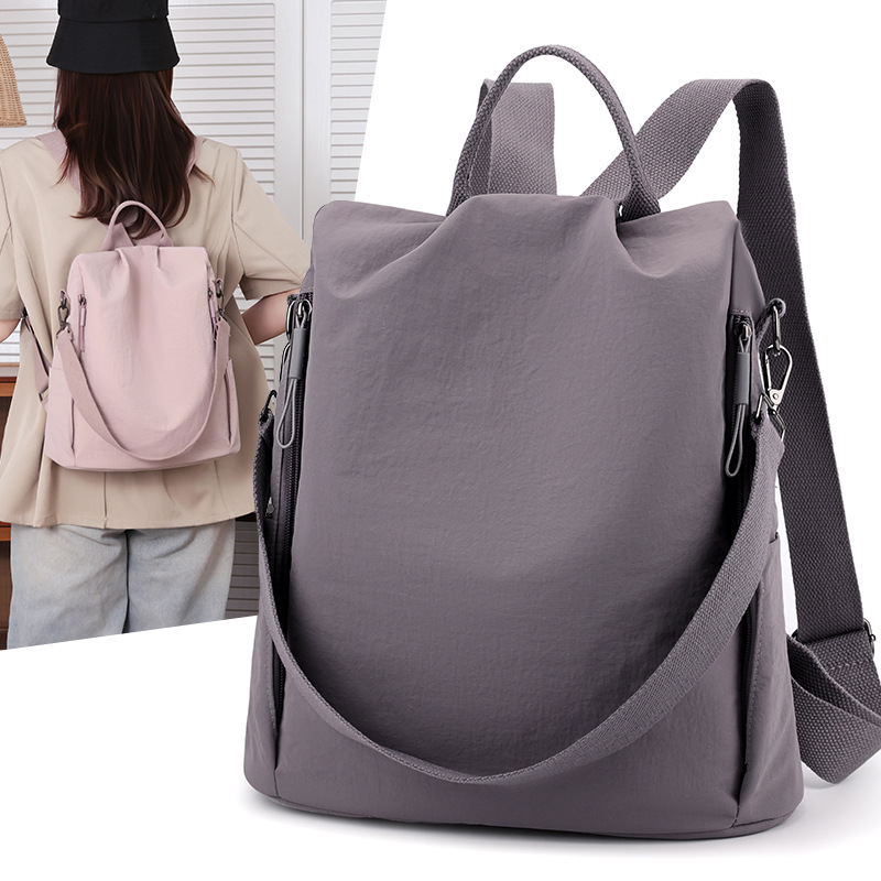 2025 New Trendy Simple Lightweight Nylon Canvas Travel Backpack Casual Versatile Travel Outdoor Backpack for Women
