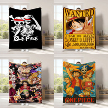 跨境专供亚马逊卡通印花海贼王毛毯日本动漫数码印法兰绒毛毯绒毯