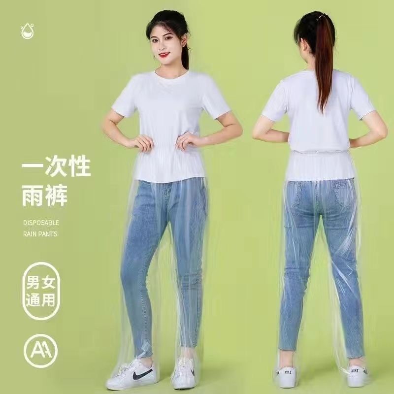 Disposable Rain Pants Thickeneded Foot-Covering Rain Pants Long Outdoor Portable Raincoat Rafting Unisex Waterproof
