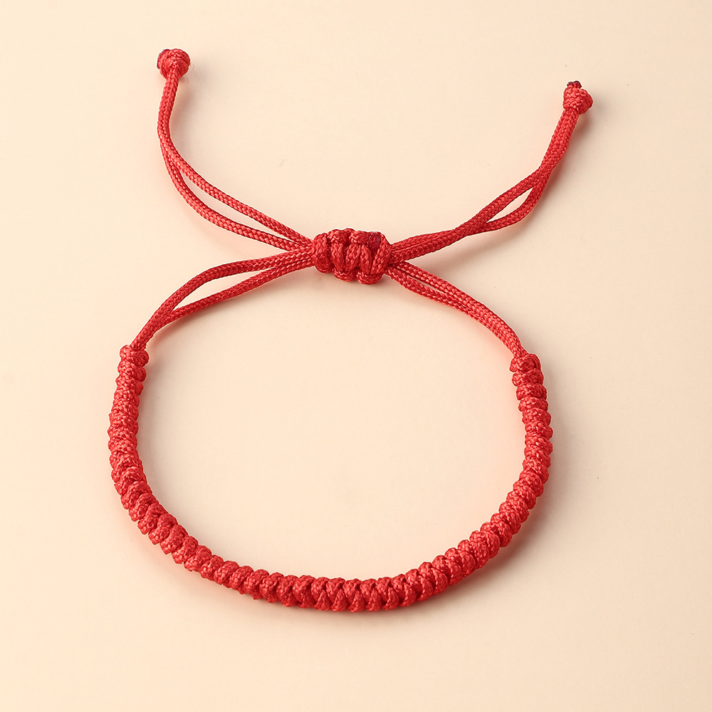 Fashion Simple Red Rope Solid Color Adjustable Bracelet display picture 2