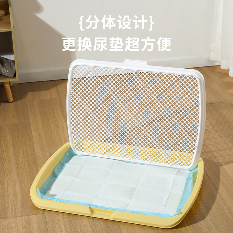 超大号狗厕所一体平板式狗狗便盆中大型犬专用防尿溅狗尿盆带立柱|undefined